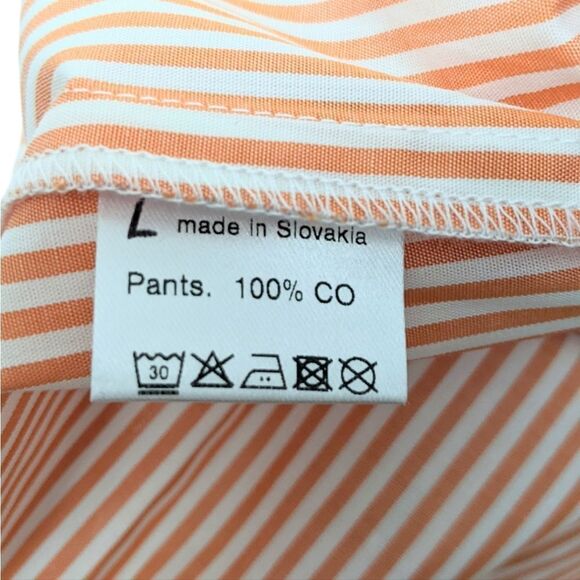 NWT ASTRID DEIGNER Striped Cotton Pants L - Picture 7 of 11